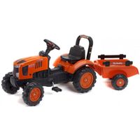 Falk Traktor Kubota M7171 s valníkem - oranžový