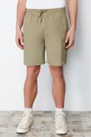 Trendyol Light Khaki Regular Fit Paper Touch Soft Touch Lace Waist Shorts Bermuda