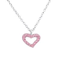 Olivie Dětský stříbrný řetízek SRDÍČKO PINK 0816