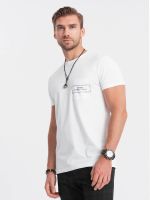 Ombre Streetstyle men's pocket print cotton t-shirt - white