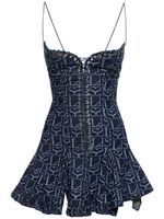 Monogram Logo Denim Corset Minidress