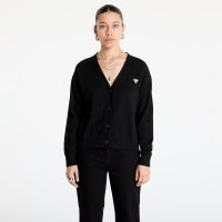 Sweter Guess JEANS Silk and Wool-Blend Mini Triangle Cardigan Jet Black A996 L