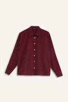 DEFACTO Oversize Wide Pattern Poplin Basic Plain Long Sleeve Shirt