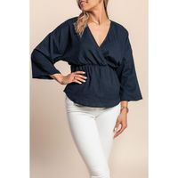 Bluse Mit 3/4 Arm, Dunkelblau