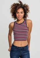 Women's Rib Stripe Cropped Top White/Navy/Fiery Red