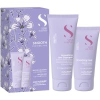 Alfaparf Milano Semi di Lino Smooth Minisize Kit Kosmetik-Reiseset für unnachgiebige und strapaziertes Haar