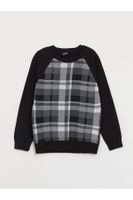 LC Waikiki Crew Neck Plaid Long Sleeve Boy's Knitwear Sweater