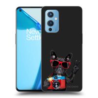 Silikónový čierny obal pre OnePlus 9 - Francúzsky Buldoček