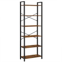 Boxxx REGÁL, hnedá, čierna, 66/186/30 cm