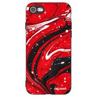 Silikónový čierny obal pre Apple iPhone SE 2020 - Red black