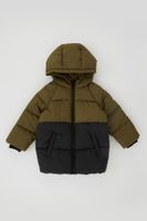 DEFACTO Baby Boy Water Repellent Fleece Lined Hooded Puffer Jacket