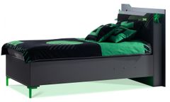 Posteľ s úložným priestorom 120x200 cm diego - čierna, zelená