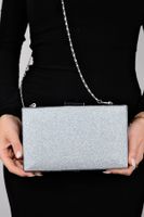 LuviShoes MARSEILLE Silver Sand Glitter Women's Evening Dress Bag