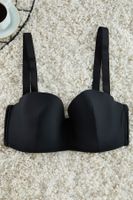 Trendyol Curve Black Removable Thick Rope Strap Strapless Plus Size Bra