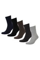 DEFACTO Men's 5 Pack Cotton Long Socks