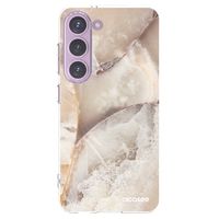 Silikónový prehľadný obal pre Samsung Galaxy S23 5G - Cream marble