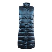 Long women's quilted vest with ALPINE PRO UREFA mykonos blue impregnation