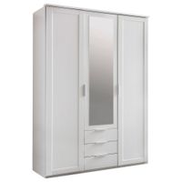 MID.YOU ŠATNÍ SKŘÍŇ SE ZRCADLEM, barvy stříbra, bílá, 135/210/58 cm