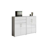 MID.YOU SKRINKA NA DOKUMENTY, sivá, biela s vysokým leskom, 168,8/113,6/33 cm