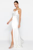 Női ruha Trendyol TPRSS23AE00148/Ecru