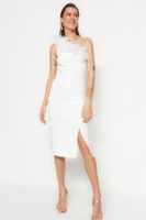 Trendyol Bridal Ecru Kołnierz Szczegółowa Ślubna / Nikah Elegancka Suknia Wieczorowa