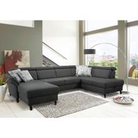 Sit & More SEDACIA SÚPRAVA, textil, sivá, čierna
