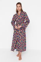 Trendyol Purple Geometric Pattern Beach Kimono & Beach Caftan