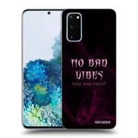 Silikónový čierny obal pre Samsung Galaxy S20 G980F - No bad vibes