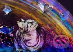 Cat and Butterflies - puzzle z kategorie Umělecké