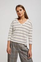 Striped blouse with V-neck