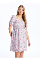 LC Waikiki V-neck Floral Short Sleeve Maternity Dress