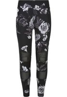 Girls' Tech Mesh AOP Leggings Dark Flowers aop