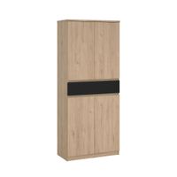 Livetastic SKRINKA NA TOPÁNKY, čierna, farba duba, 80,4/191,7/40 cm