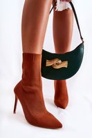 Boto Női magas csizma zoknival a sarkon Camel Luisell