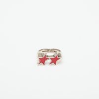 Twojeys Icon Red Enameled Single Ring Silver 16