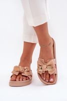 Boto Női Papucs Masnival És Arany Broschéval Fekete Lynara