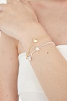 DEFACTO Women's 3-Piece Gold Bracelet with Heart Motif