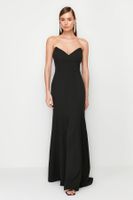 Trendyol Black Fitted Woven Elegant Evening Dress