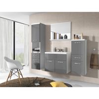 P & B Kúpeľňa 5-dielna, sivá, biela