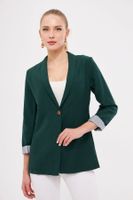 armonika Women's Emerald Striped One-Button Jacket