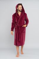 Pánský župan Italian Fashion Zigmund - s kapucí Bordó XL