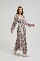 Marisse Gray Floral Maxi Dress