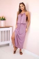 Boho dress with dark pink color