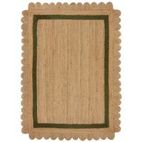 Flair Rugs RUČNE TKANÝ KOBEREC, 120/170 cm zelená, prírodná farba
