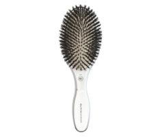 Oválna kefa na vlasy s diviačími štetinami Olivia Garden Expert Care Oval - strieborná + darček zadarmo