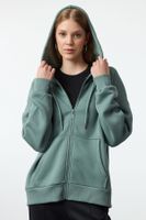 Trendyol Dark Green Knitted Sweatshirt