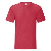 Red men's t-shirt in combed cotton Iconic with Fruit of the Loom sleeve