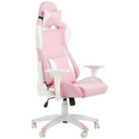Livetastic HERNÁ STOLIČKA, kožený vzhľad, biela, pink