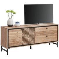 Ambia Home NÍZKA KOMODA, akácia, čierna, farba akácie, 160/65/40 cm