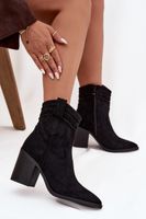 Boto Botki Kowbojki Damskie Na Słupku Czarne Jessa